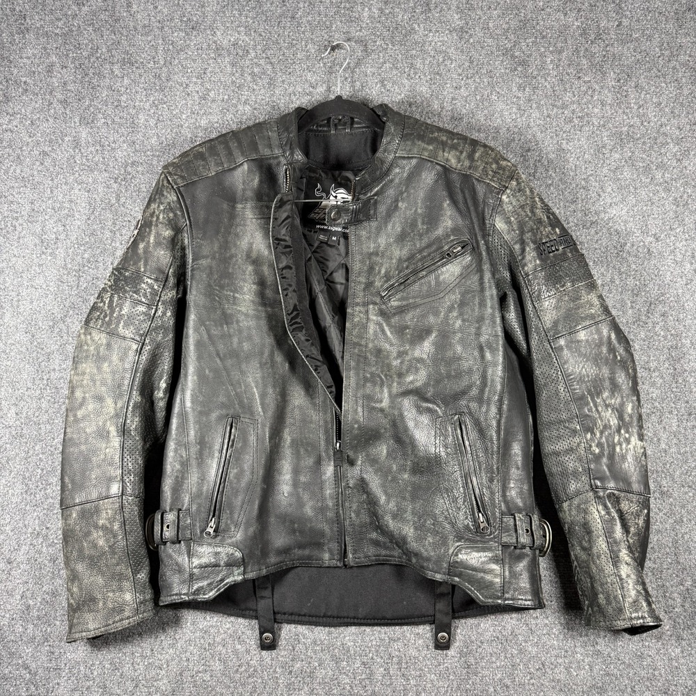 Speed Strength Speed Shop Leather Jacket Worn Vintage Look Vault Armour Lined M